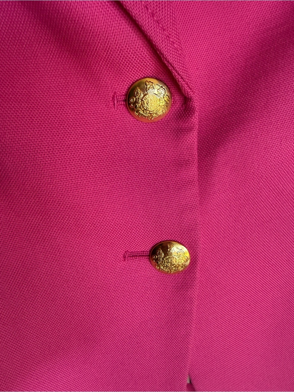 Banana Republic pink blazer with gold button, striped interior lining Petite - Picture 4 of 16